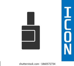 Grey Plastic bottle for laundry detergent, bleach, dishwashing liquid or another cleaning agent icon isolated on white background.  Vector