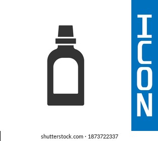 Grey Plastic bottle for laundry detergent, bleach, dishwashing liquid or another cleaning agent icon isolated on white background.  Vector