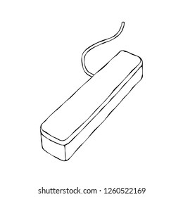 Grey Plastic Box. EPS10 Vector. Hand Drawn Doodle Style Realistic Illustration.
