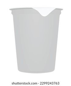 taza de plástico gris. ilustración vectorial