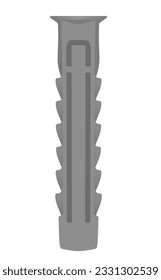 Grey plastic dowel. vector illustration