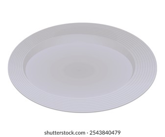 Grey  plastic plate. vector illustration