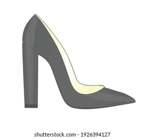 Grey  platform shoe. vector illustration