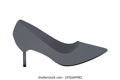 Grey  platform shoe. vector illustration