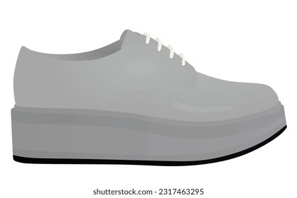 Grey platform shoe. vector illustration
