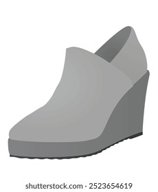 Grey platform shoe. vector illustration