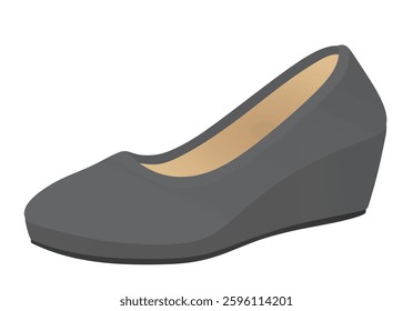 Grey   platform shoe. vector illustration