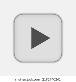 Grey play Icon, flat design style