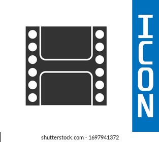 Grey Play Video icon isolated on white background. Film strip sign.  Vector Illustration