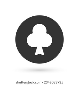 Grey Playing card with clubs symbol icon isolated on white background. Casino gambling.  Vector