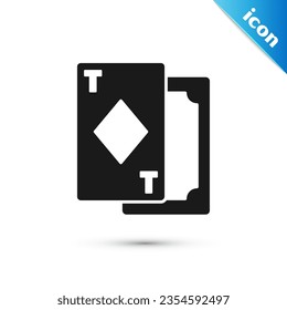 Grey Playing cards icon isolated on white background. Casino gambling.  Vector Illustration