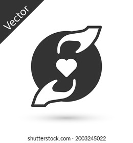 Grey Pleasant relationship icon isolated on white background. Romantic relationship or pleasant meeting concept.  Vector