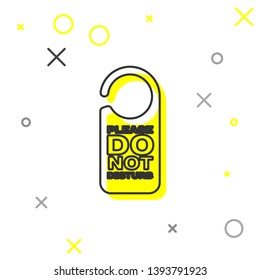 Grey Please do not disturb line icon isolated on white background. Hotel Door Hanger Tags. Vector Illustration