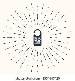 Grey Please do not disturb icon isolated on beige background. Hotel Door Hanger Tags. Abstract circle random dots. Vector Illustration