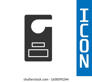 Grey Please do not disturb icon isolated on white background. Hotel Door Hanger Tags.  Vector Illustration