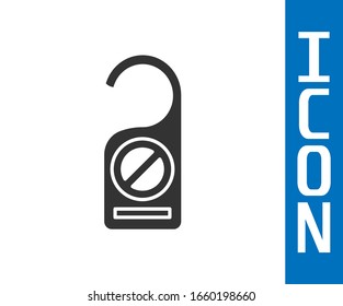 Grey Please do not disturb icon isolated on white background. Hotel Door Hanger Tags.  Vector Illustration