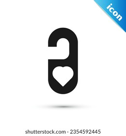 Grey Please do not disturb with heart icon isolated on white background. 8 March. International Happy Women Day.  Vector Illustration