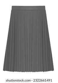 Grey pleated skirt. vector illustration