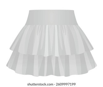 Grey pleated skirt. vector illustration
