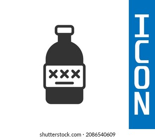 Grey Poisoned alcohol icon isolated on white background.  Vector