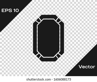 Grey Poker table icon isolated on transparent background.  Vector Illustration