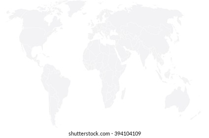Grey Political World Map Illustration