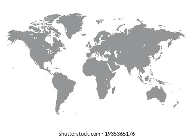 Mapa vectorial del mundo político gris