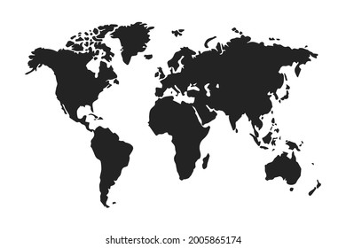 Grey political world map vector eps10