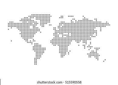 Grey Political World Map Vector isolated Illustration.