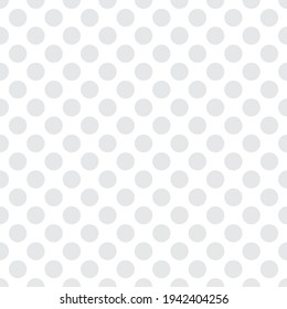 Grey polka dots on white background retro seamless vector pattern or texture