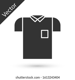 Grey Polo shirt icon isolated on white background.  Vector Illustration