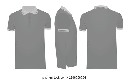 grey t shirt with black collar