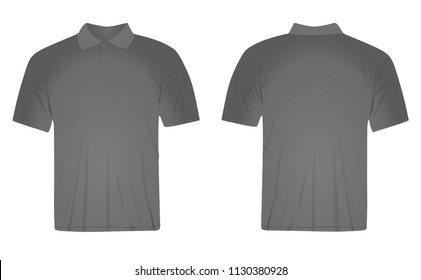 Grey polo t shirt. vector illustration
