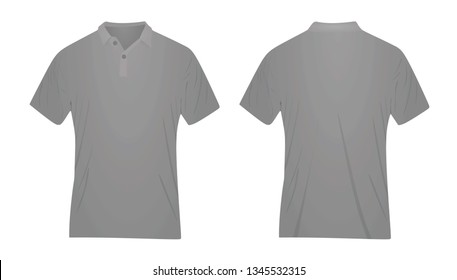 Grey polo t shirt. vector illustration