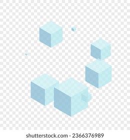 Grey Polygon Background Transparent Vector. Square Light Card. Monochrome Geometric Connection Template. Technology Texture. Blue Modern Box.