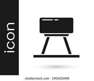 Grey Pommel horse icon isolated on white background. Sports equipment for jumping and gymnastics.  Vector Illustration
