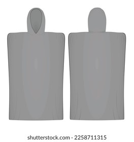 Grey poncho towel. vector illustration