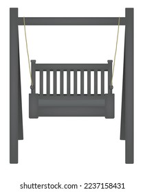 Grey porch swing. vector illustration