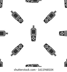 Grey Portable sensor icon isolated seamless pattern on white background.  Vector Illustration