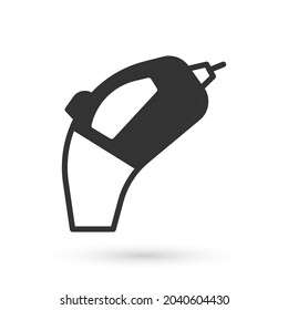 Gray Portable Staubsauger Symbol einzeln auf weißem Hintergrund.  Vektorgrafik