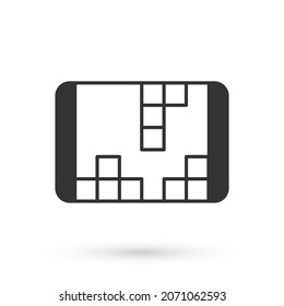 Grey Portable video game console icon isolated on white background. Handheld console gaming.  Vector