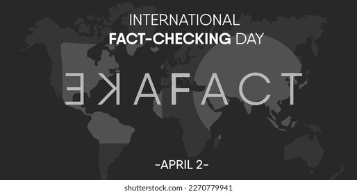 Grey poster of International Fact-Checking Day – April 2, 2023
