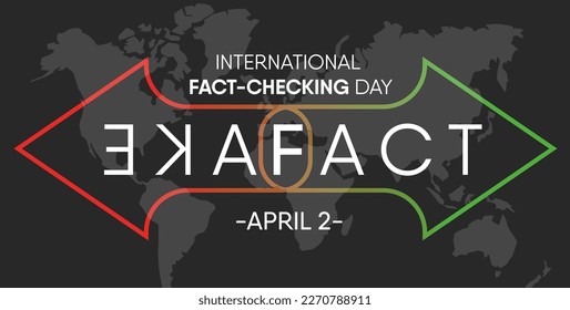 Grey poster of International Fact-Checking Day – April 2, 2023