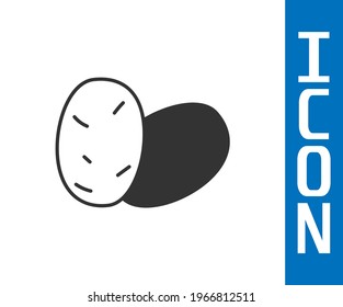Grey Potato icon isolated Grey background.  Vector