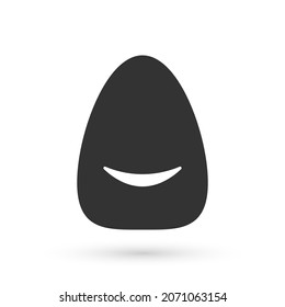 Grey Pouf icon isolated on white background. Soft chair. Bag for the seat. Comfortable furniture armchair.  Vector