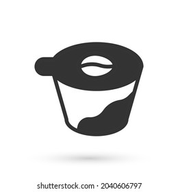 Grey Pour over coffee maker icon isolated on white background. Alternative methods of brewing coffee. Coffee culture.  Vector