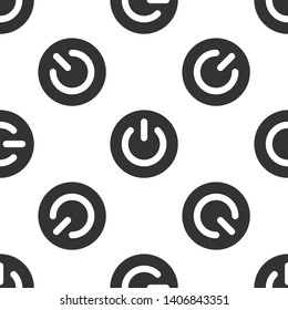 Grey Power button icon isolated seamless pattern on white background. Start sign. Flat design. Vector Illustration