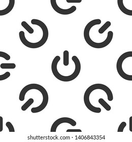 Grey Power button icon isolated seamless pattern on white background. Start sign. Flat design. Vector Illustration