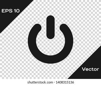 Grey Power button icon isolated on transparent background. Start sign. Flat design. Vector Illustration