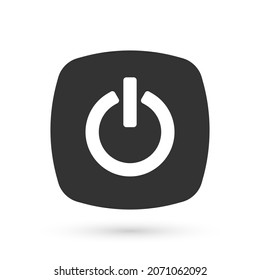 Grey Power button icon isolated on white background. Start sign.  Vector